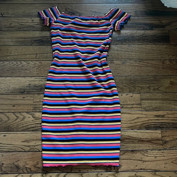 GUESS size S colourful striped mini dress - Picture 1 of 3
